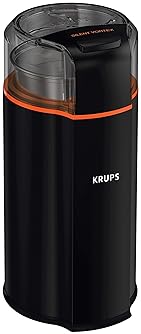KRUPS Silent Vortex Electric Grinder for Spice, Dry Herbs and Coffee, 12-Cups, Black