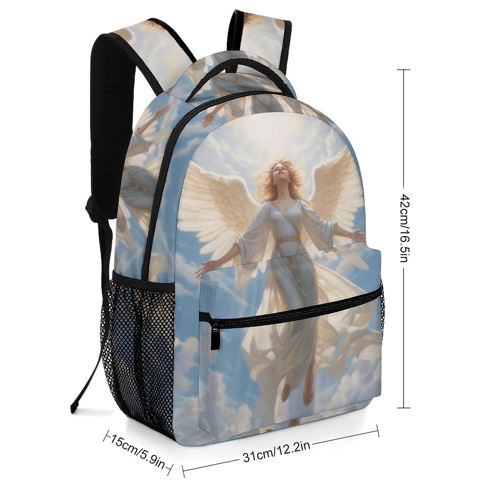 SchöNer Engel Schulrucksack MäDchen Jungen Gott Schulranzen Casual Daypack Buchtasche BüChertasche FüR Schule Und Reise One Size