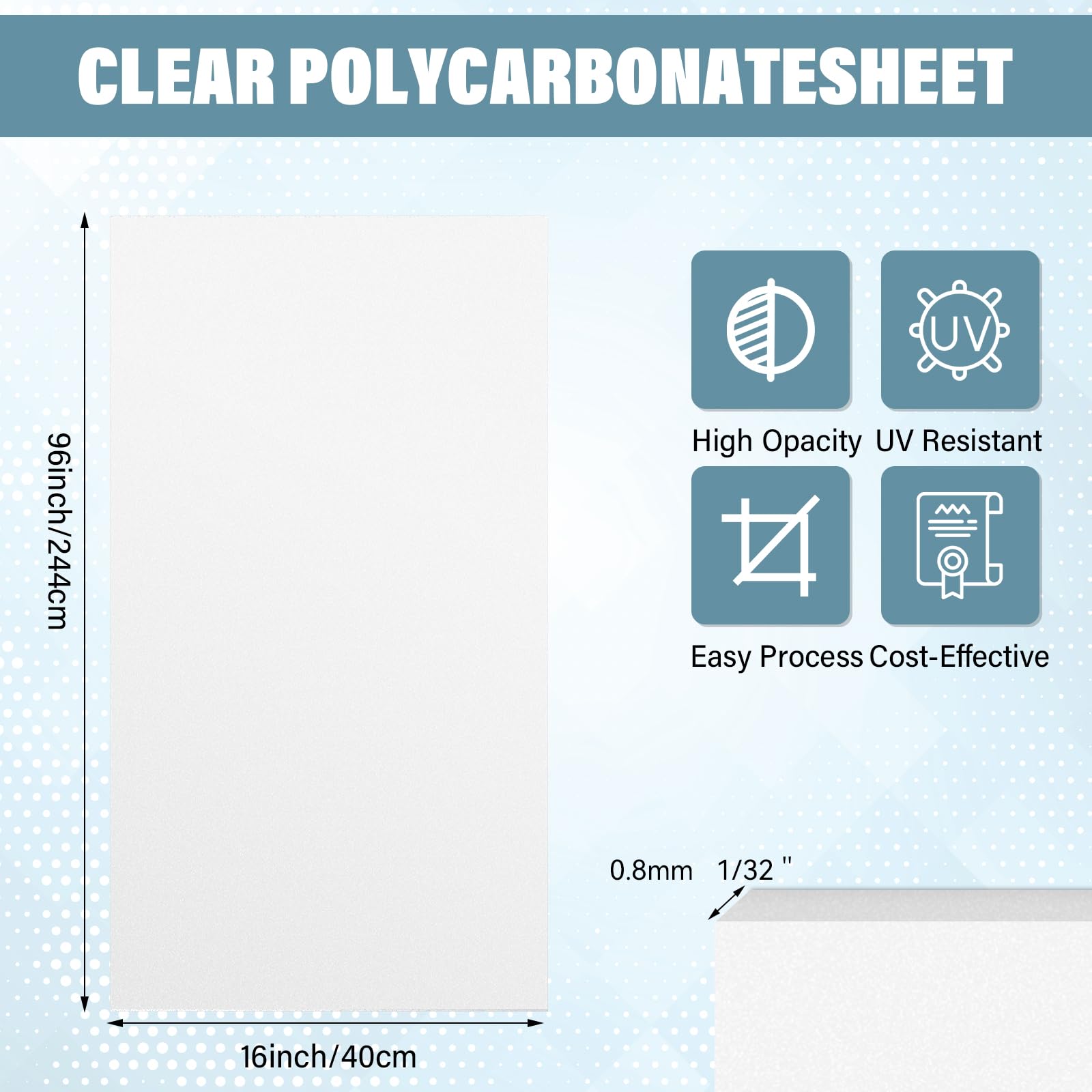 White Plastic Sheet Roll - 16x96in for DIY -2