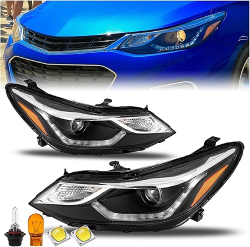 Miniatura 16 de JSBOYAT Compatible con Chevy Cruze 2016-2019 Ensamble de Faros Delanteros de Reemplazo Halógeno Sin Proyector Faro Delantero de Fábrica Estilo OE