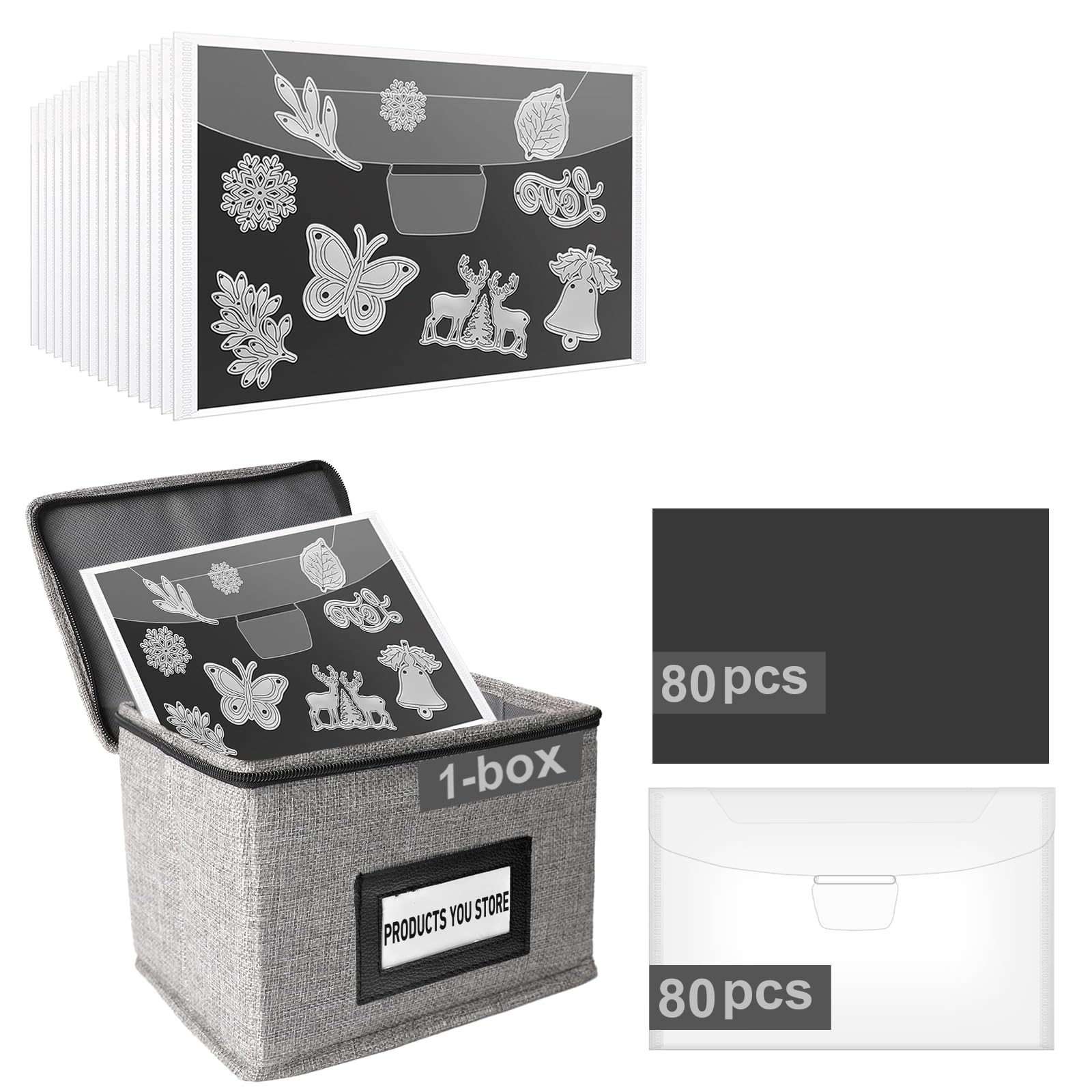 Arkusze magnetyczne do przechowywania matryc, do przechowywania pieczątek i kieszeni do przechowywania matryc, do tworzenia kart, scrapbookingu, zdjęć, 160 szt