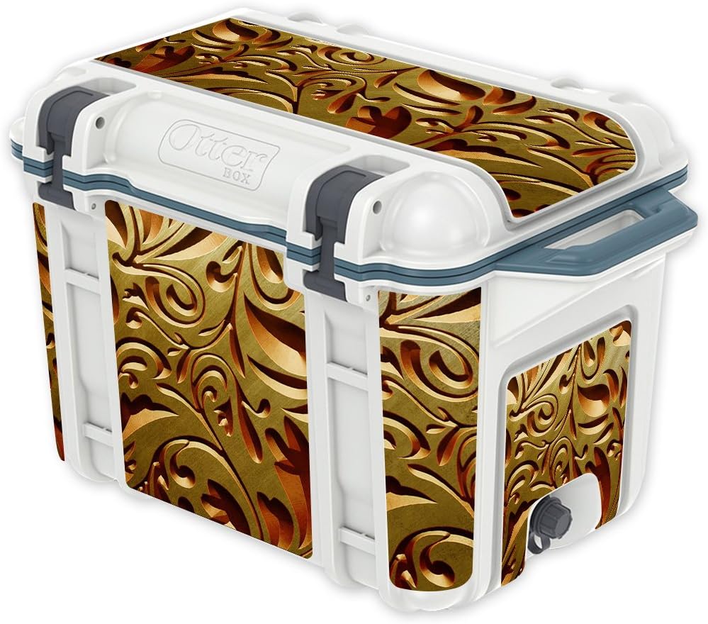 MightySkins (Cooler Not Included) Skin Compatible with OtterBox Venture 45 qt Cooler - Mosaic Gold | Protective, Durable, and Unique Vinyl Decal wrap Cover | Easy to Apply | Made in The USA