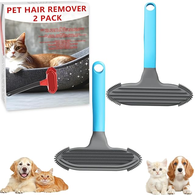 Pet Hair Removal Tool and Pet Hair Remover with 3 in 1 Silicone Cat Dog Hair and lint