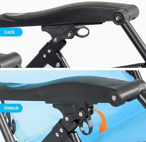 Miniatura 6 de DORTALA Juego de 2 sillas de gravedad cero, silla de campamento reclinable con portavasos y reposacabezas desmontable, silla de campamento