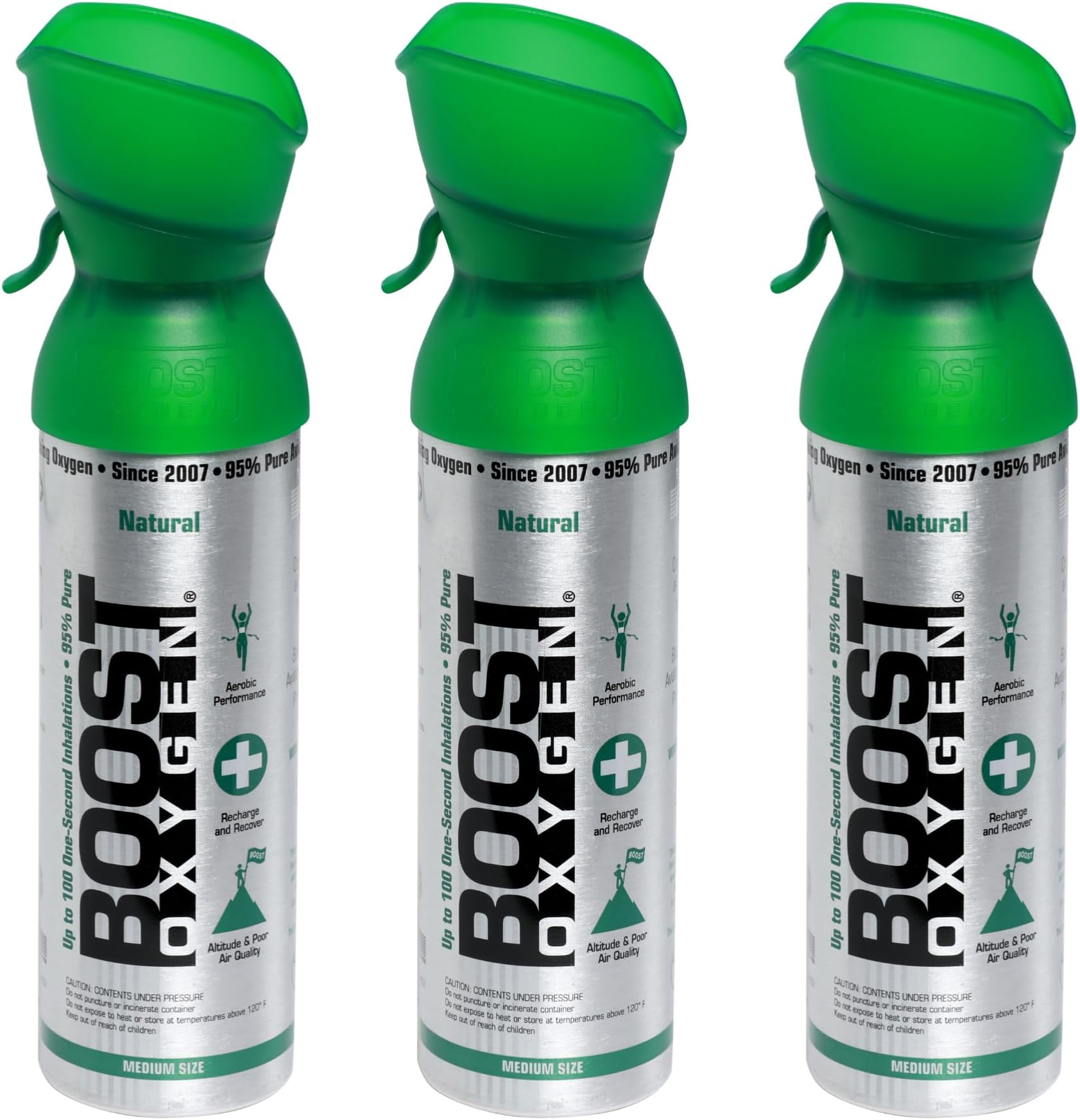 Cylinder Natural Flavour 5L Pack of 3 | Portable Oxygen Canisters | Lightweight Oxygen Cylinder for Breathing,Hiking, Sports, Outdoor & Active Lifestyle Use | Up to 300 Inhalations