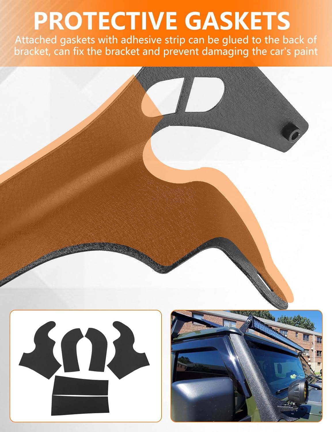for JL Windshield A-Pillar Mounting Bracket, Steel | For 50/52 Inch LED Light Bar Brackets/ LED Pod Work Lights, Compatible with Jeep Wrangler JL JLU & Gladiator JT 2018-2021