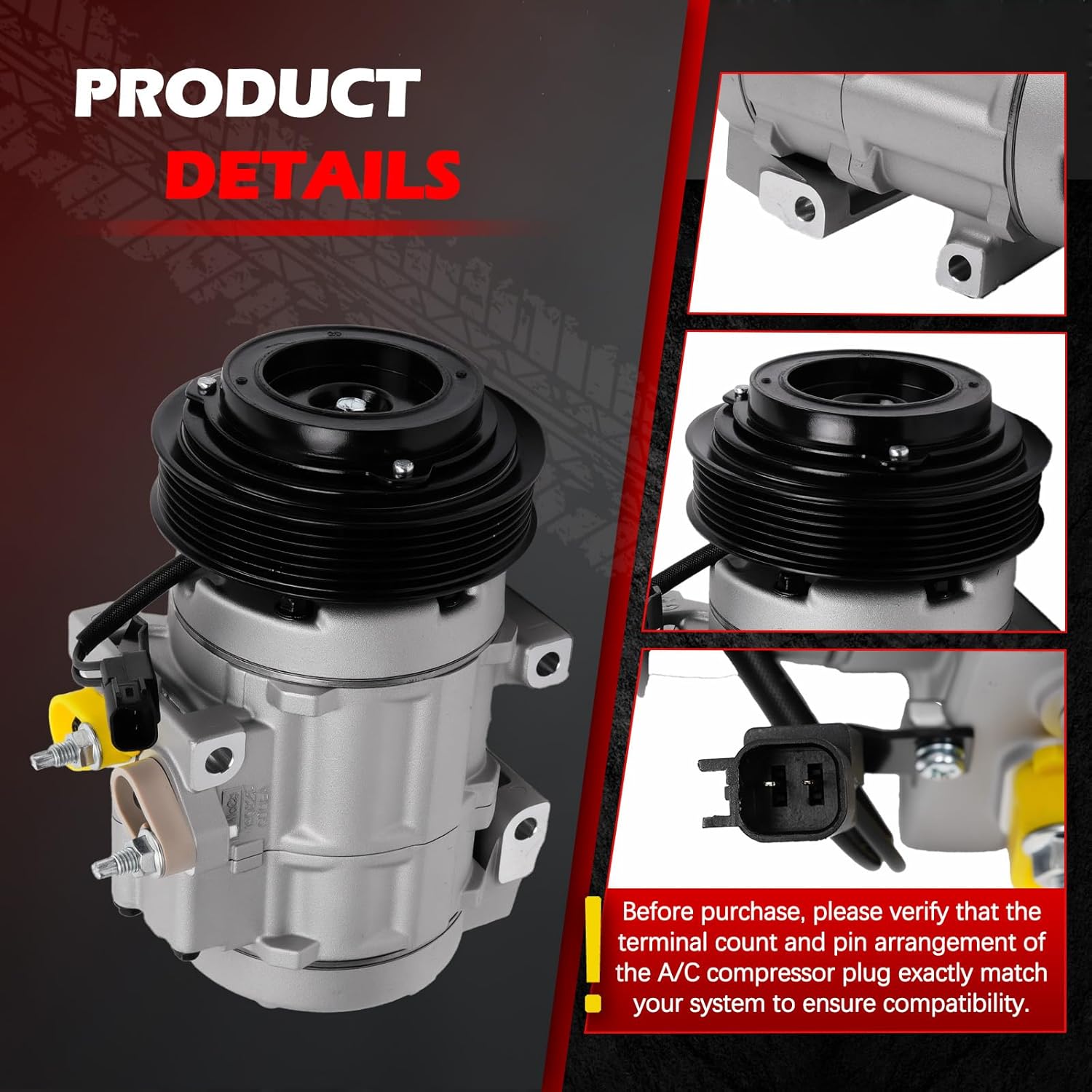 AC Compressor with Clutch for Expedition F-150 2007-2014, F-250 350 450 Super Duty, F53 & Navigator Mark LT 2007-2008, Air Conditioning Compressor Replace for 68192 9C3Z19703A 6L2Z19703AA