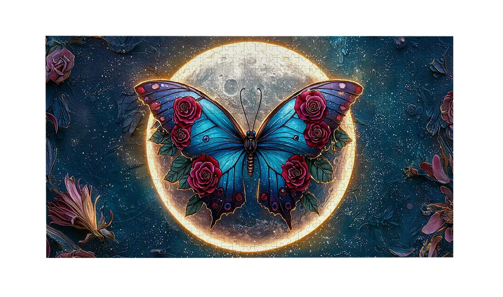 Puzzle dla dorosłych 1100 elementów, puzzle z niebieskim motylem, dla dorosłych Klasyczne puzzle od 14 lat junior, rodzinne puzzle rozrywka w domu prezent 87x42cm l-623