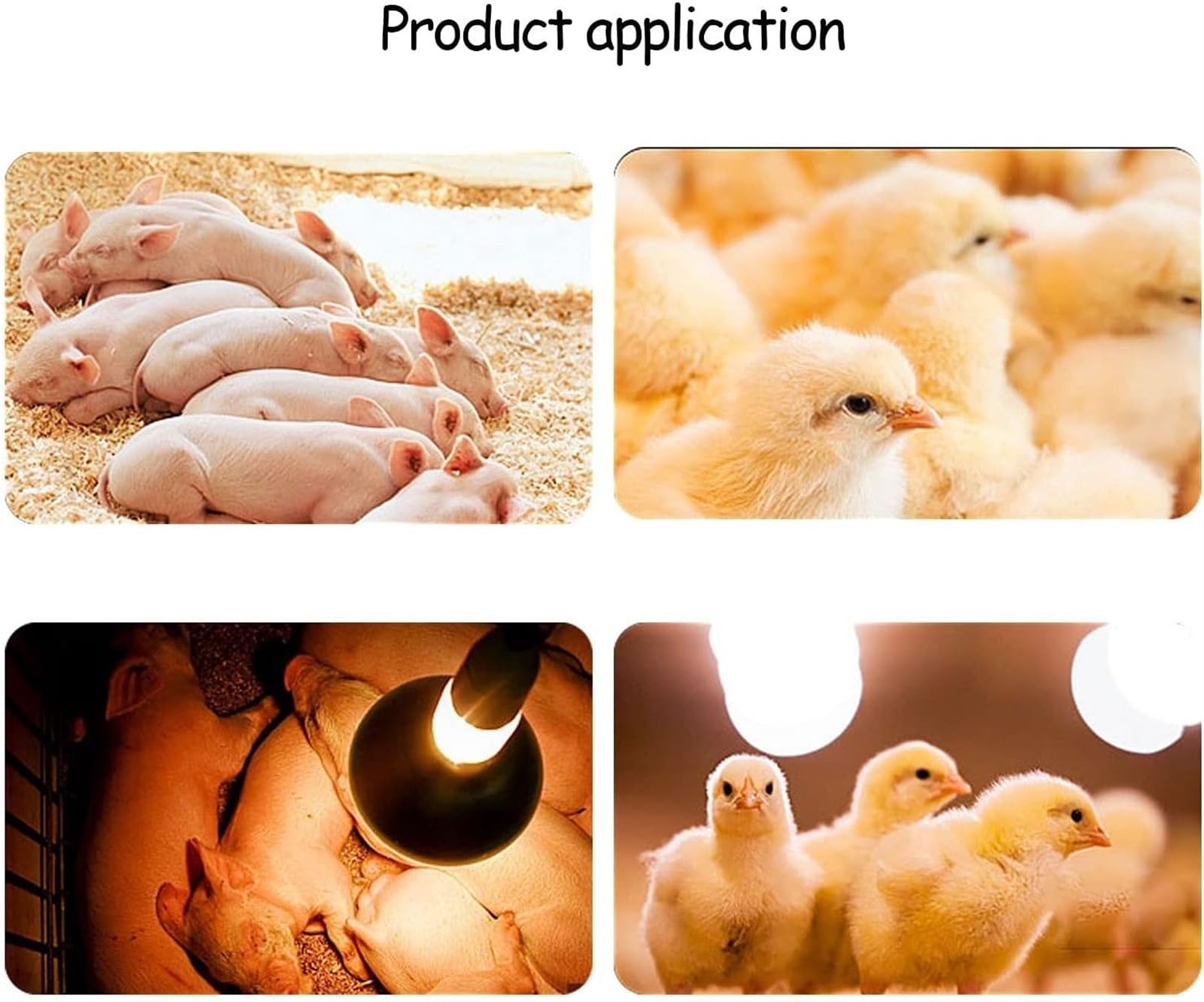 NEZIH Brooder lampa grzewcza dla szczeniaków, utrzymująca ciepło lampa dla kurnika, regulowana temperatura, oświetlenie grzewcze, na zimę, ze stopu aluminium, abażur + 100 ~ 300 W żarówka cieplna na