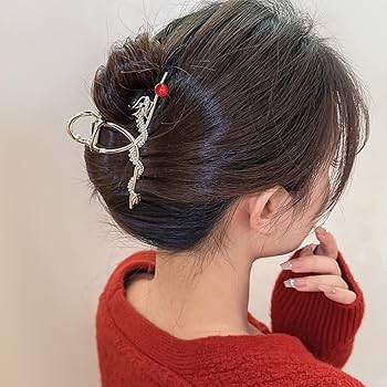 DeXeultio りゅうが ヘアピン Amazon | ドラゴン バンスクリップ 中国の龍の年 ヘアピン 金属