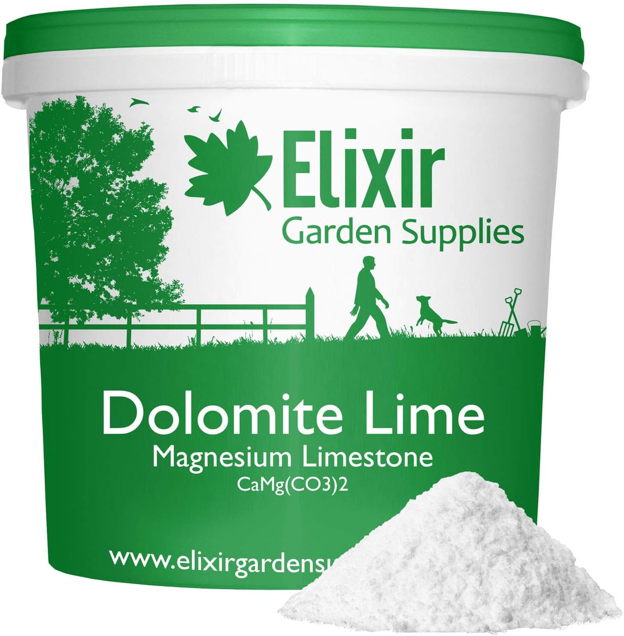 Elixir Gardens Dolomite Lime Fertiliser | Available from 500g-25kg | Soil Conditioner for Acidic Soils | Magnesium Limestone Dolodust | 5kg Tub | Treats up to 100 sq.m