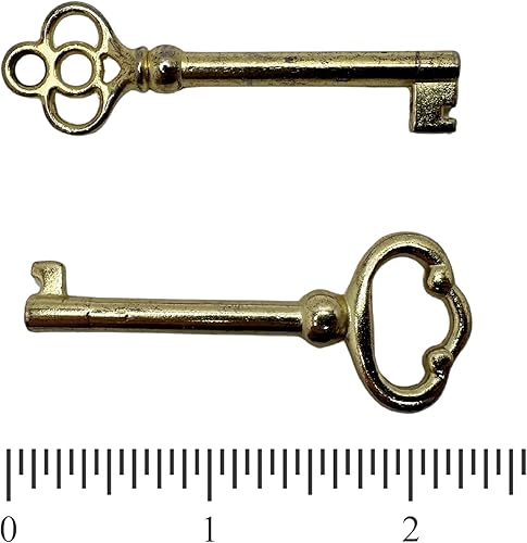 Llaves de esqueleto de latón reemplazo universal de llave de barril para muebles y cerraduras vintage  Juego de 2 (latón) disponible en Yaxa Peru