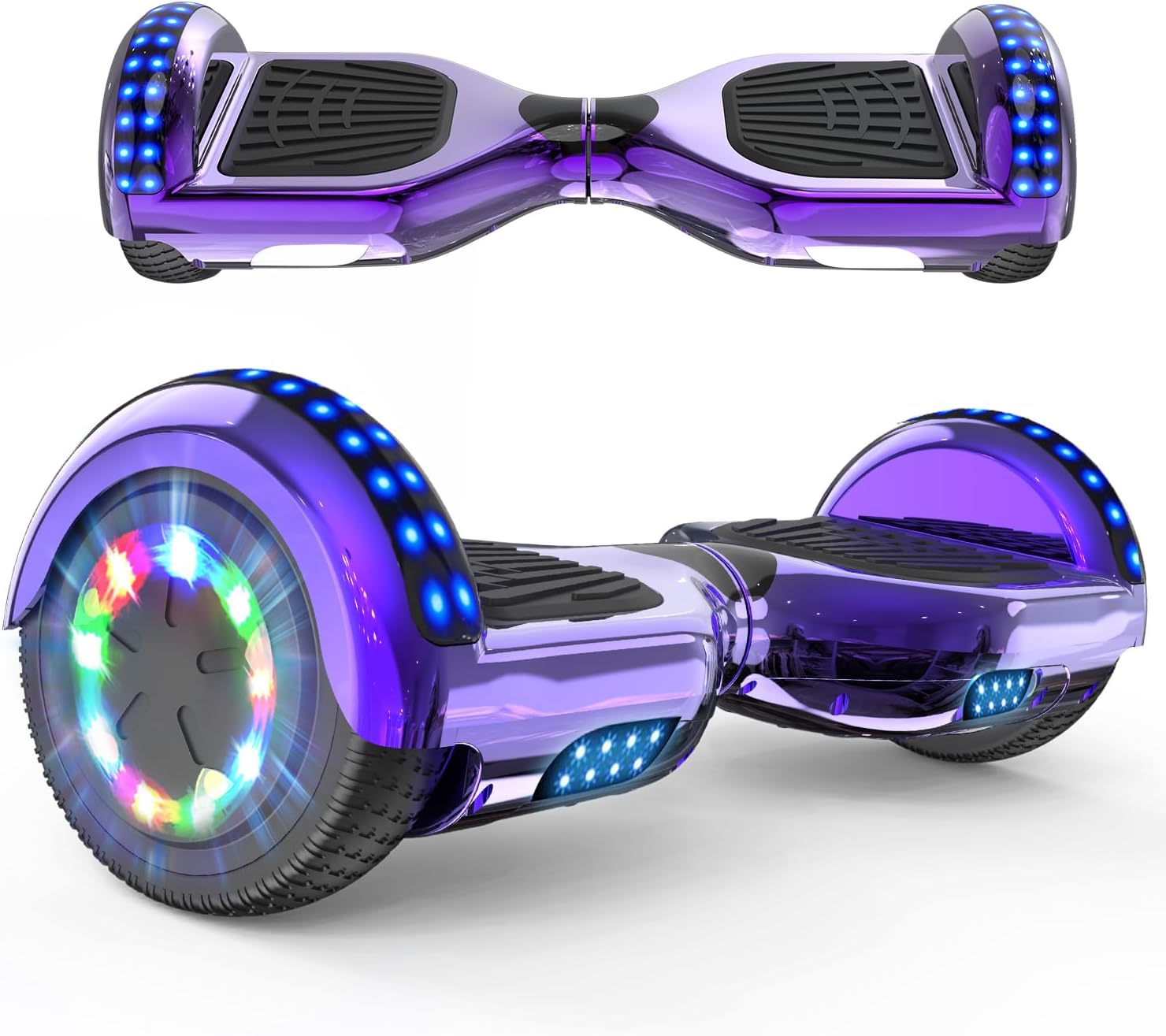 RCB Hoverboards for Kids and Adults 6.5 inch, Hoverboards with Bluetooth – Speaker – Colorful LED Lights, Hover Board Gift for Kids and Teenager