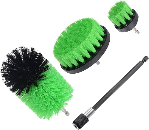 Juego de brochas de taladro (2"3.5"4") Kit de limpieza multiusos para lechada, piso, bañera, azulejos, con eje de extensión, verde disponible en Yaxa Peru