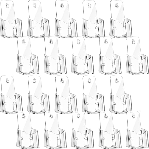 Yookeer 20 soportes acrílicos para folletos de 4 x 8 pulgadas, portatarjetas transparentes para proveedores, folletos, trípticos, revistas,