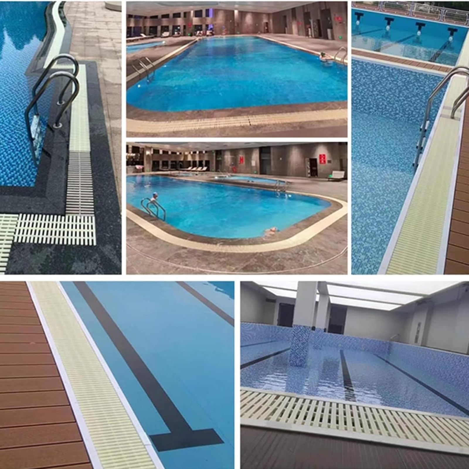Generico Griglia di Scarico per Piscina - Griglia di Uscita Flessibile da 30 cm, Filtro di Protezione per grondaia Resistente, griglia per Canale di scolo a Bordo Piscina per Una Gestione efficiente