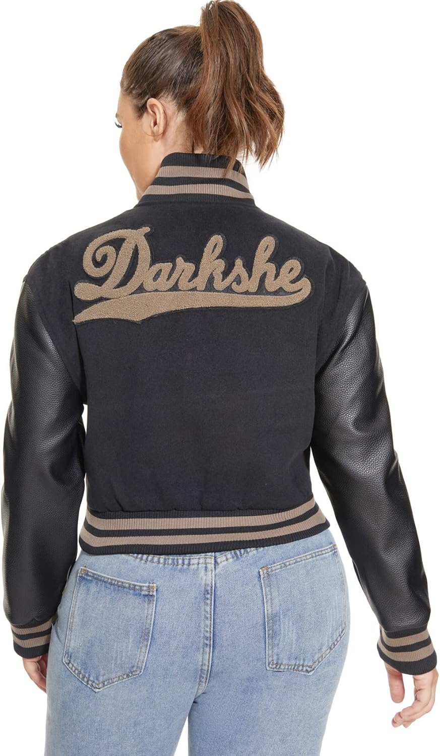 DARKSHE Women's Faux Leather PU Jacket, Graffiti Studded Rivet Punk Biker Moto Fashion Coat with Long Sleeve - Image 4