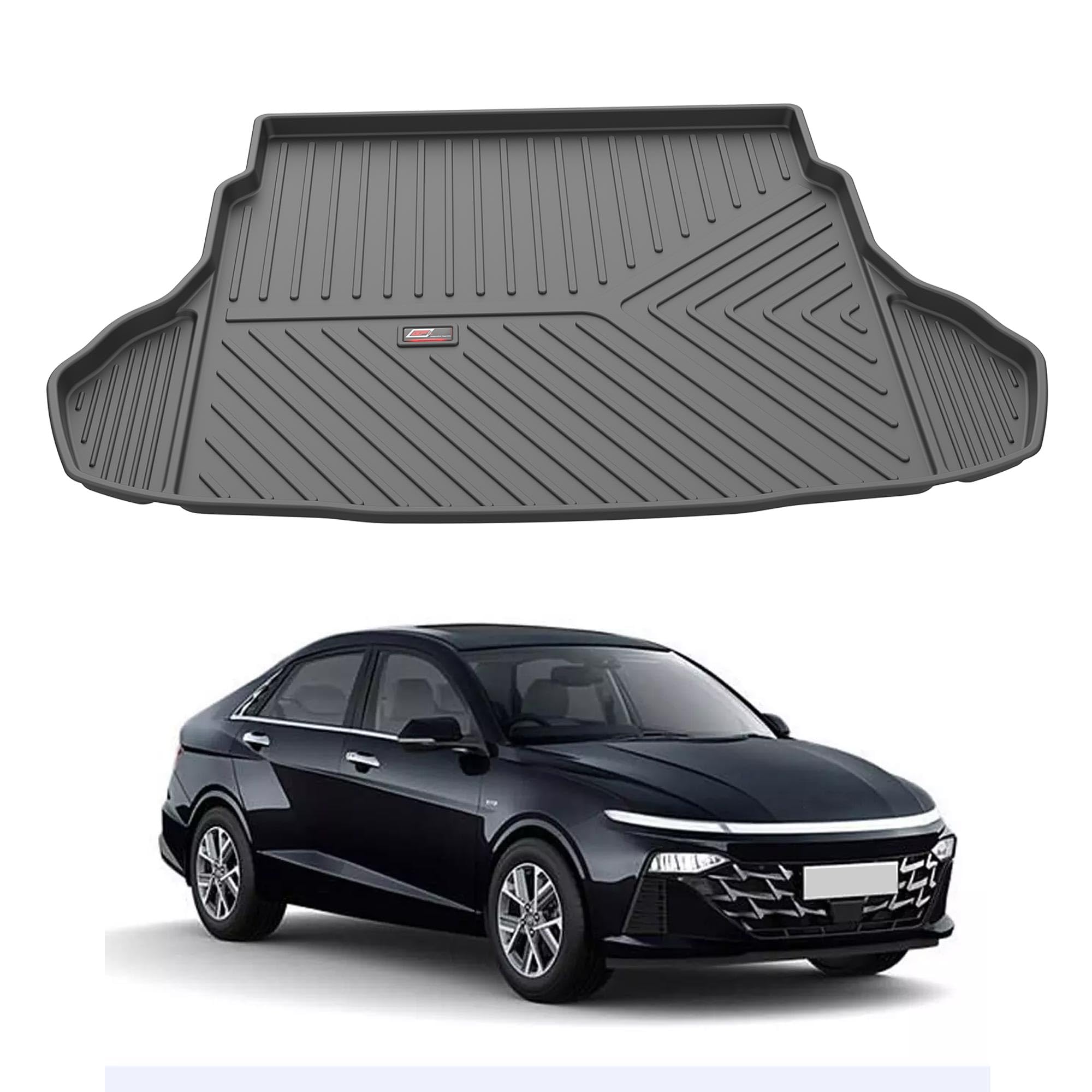 GFX Trunk Boot Dicky Mat Rear Mats (After-Market) Compatible with Hyundai Verna (2023) Onwards, Black-image-9