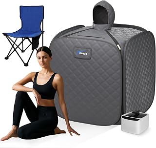 TOREAD Portable Steam Sauna for Home Spa, at Home Folding Steam Sauna with 1000W 2.8L Generator and Remote Control, Fast Heating in 6 Min Home Sauna Tent for Relaxation (Grey)