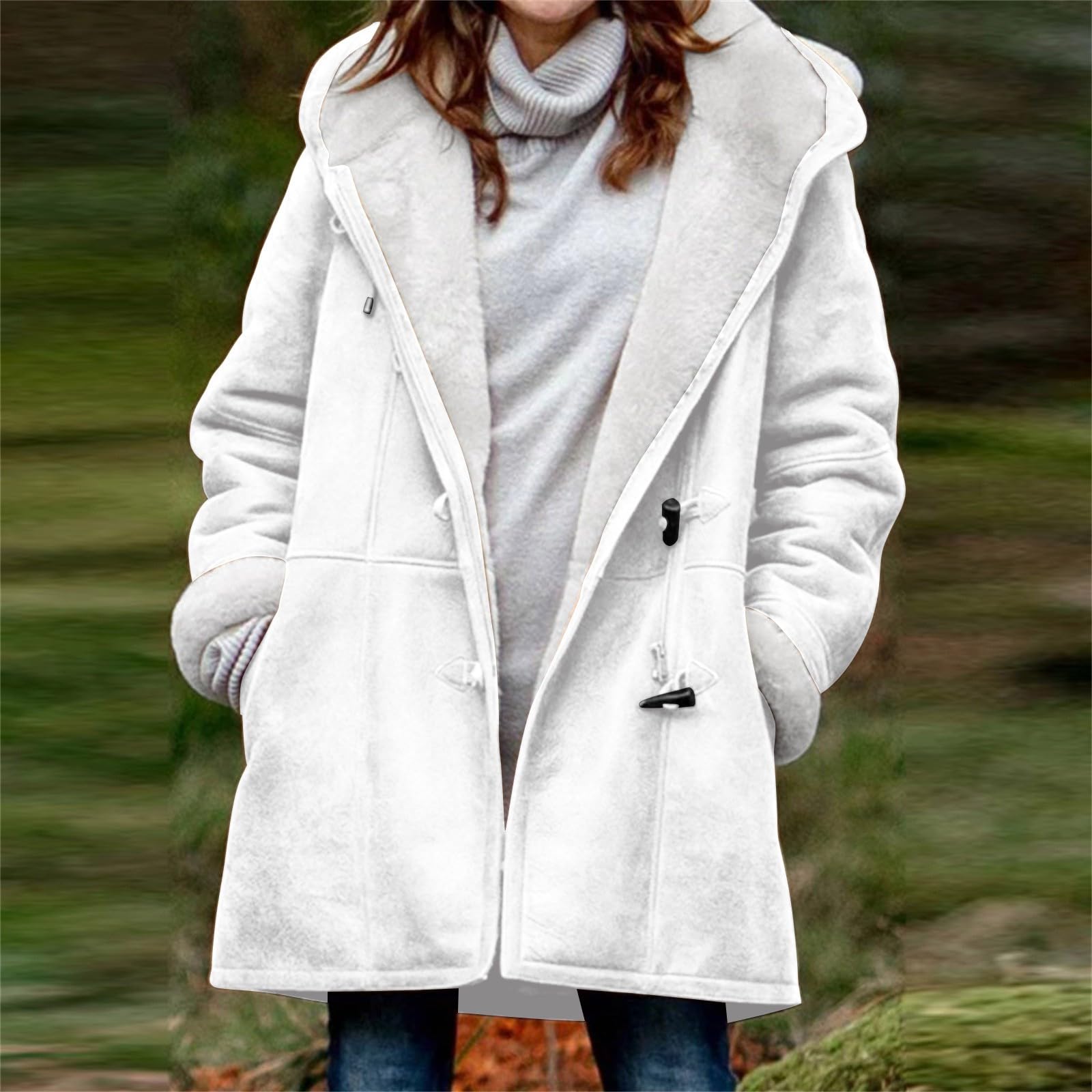 Fleecepullover Damen Gefüttert Warme Winterpullover Sweatshirt Hoody