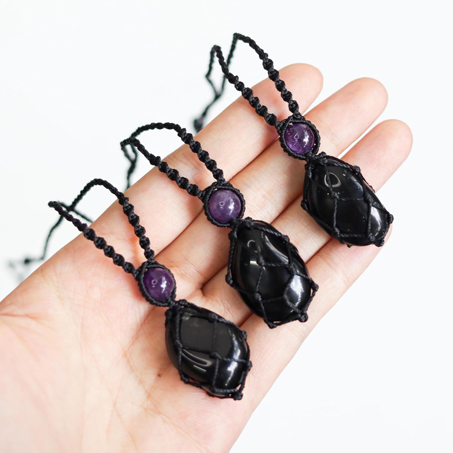 Black Obsidian stone Necklace – Adjustable Natural Crystal Pendant Jewelry for Men and Women - Image 6