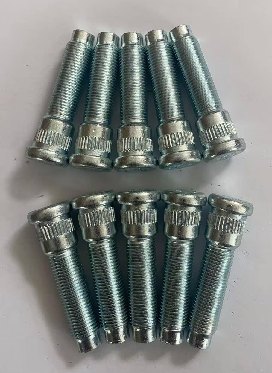 10pcs 610-290 1/2-20 Serrated Wheel Stud - .622 in. Knurl, 2.2 in. Length Compatible with Select Ford 100 150 250 Explorer Sport Mustang