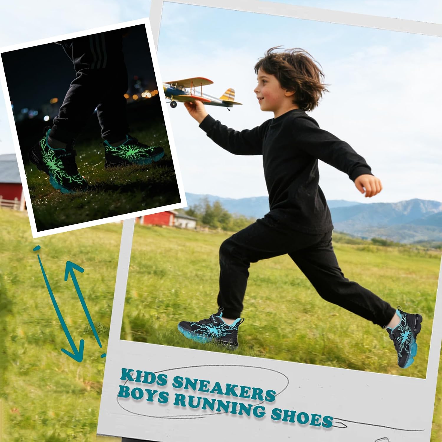 VITUOFLY Boys Sneakers Kids Running Shoes Girls Mesh Fitness Shoe Indoor Training Sneaker Lightweight Outdoor Sports Athletic Tennis Shoes for Little Kid/Big Kid