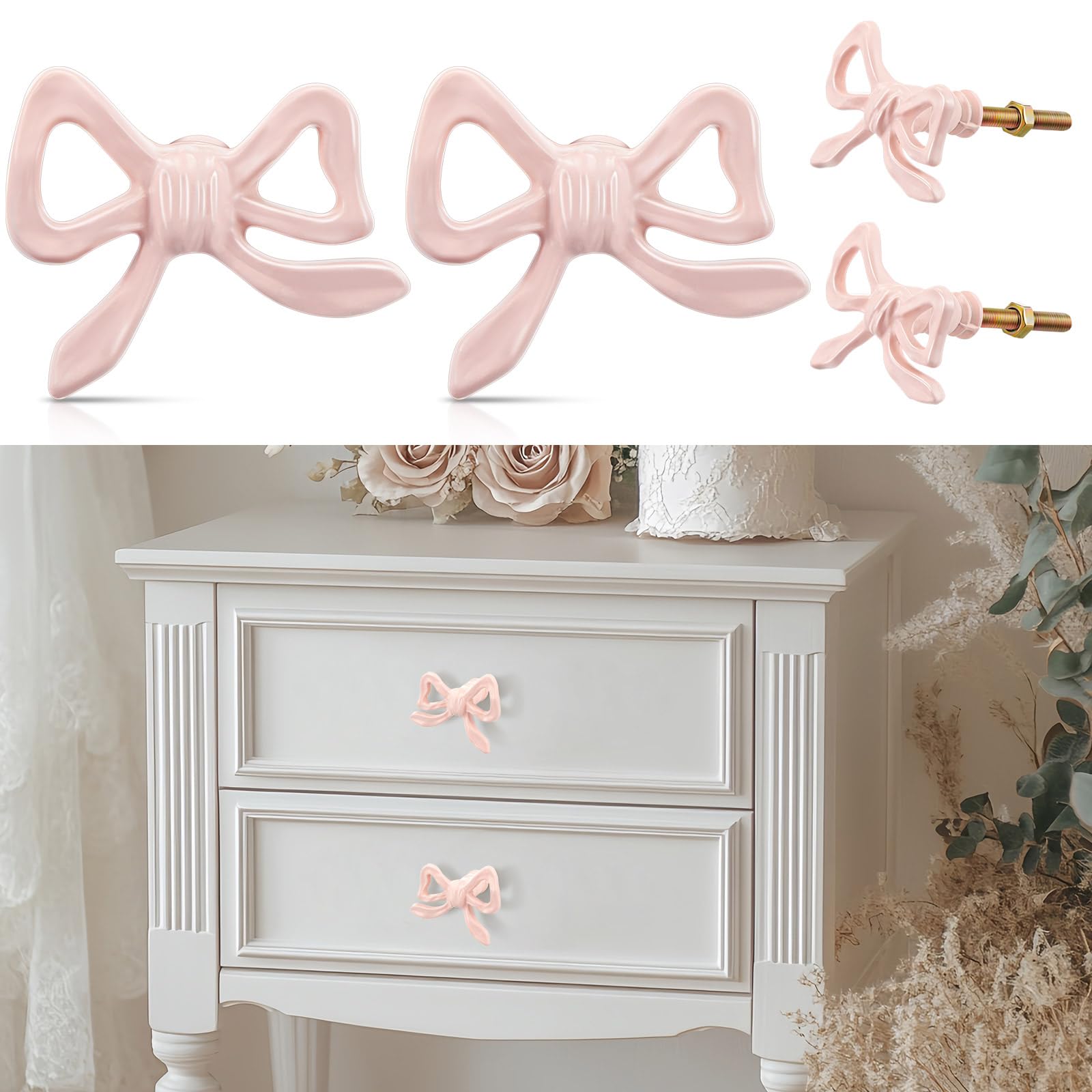 MorningRo 2 Pcs Pink Bow Knobs for Dresser,Pink Bow Drawer Knobs, Coquette Dresser Handles, Decorative Handles for Home Bedroom Hardware Cabinets Kitchen Glass Door Wardrobe - Amazon.com MorningRo 2 Pcs Pink Bow Knobs for Dresser,Pink Bow Drawer Knobs, Coquette Dresser Handles, Decorative Handles for Home Bedroom Hardware Cabinets Kitchen Glass Door Wardrobe - Amazon.com