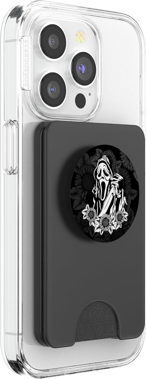 Horror with Sunflowers Scary Movies Lovers Halloween PopSockets PopWallet for MagSafe