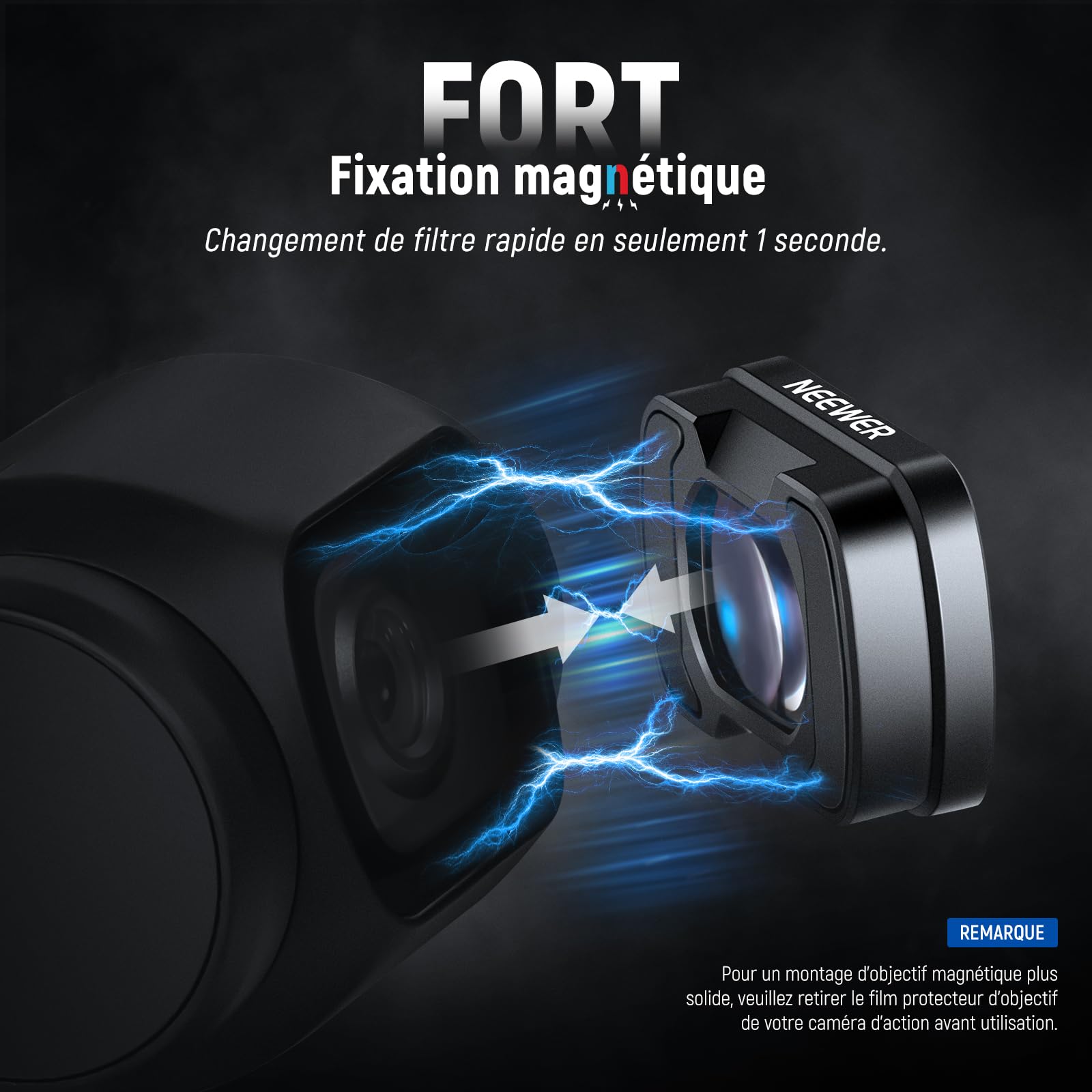 NEEWER Objectif Grand Angle 0,75x Compatible avec DJI OSMO Pocket 3, Champ de Vision étendu de 108°, lentille asphérique à revêtement magnétique, Accessoire Action Cam, LS-45