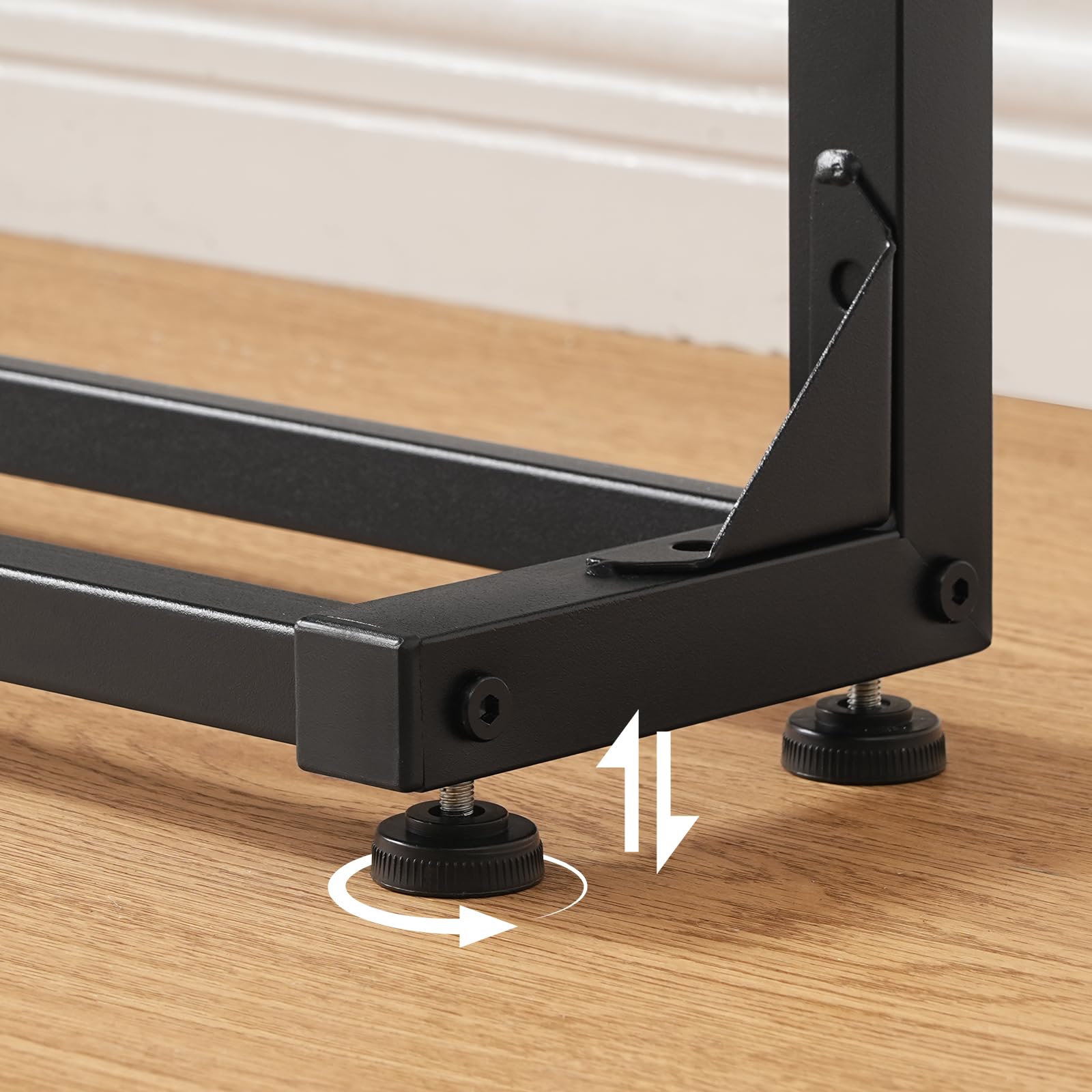 HOOBRO Set di 2 Tavolo Console Stretto da 15 cm con Stazione di Ricarica e Porte USB, Altezza Regolabile 63,5-83,5 cm, Tavolino per Ingresso, Consolle da Ingresso per Retro Divano, Nero EBB95CXGP201
