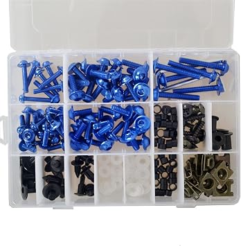 Bodywork Screws Motorcycle Accessories 200x Fairing Body Bolts Kit Screws Clip for Y-AMAHA TTR110 TTR 110 2008-2011 2009 2010 Color Blue