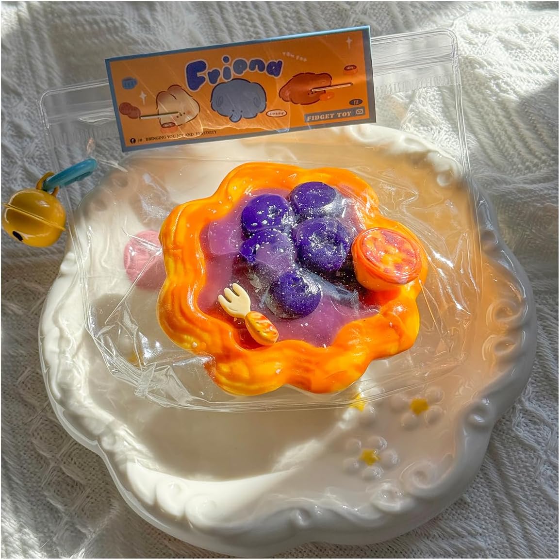 Egg Tart Taba Squishy – Ultra-Soft Silicone Fidget Squeeze Toy for Stress & Anxiety Relief, and Relaxation – Great Gift for Kids & Adults