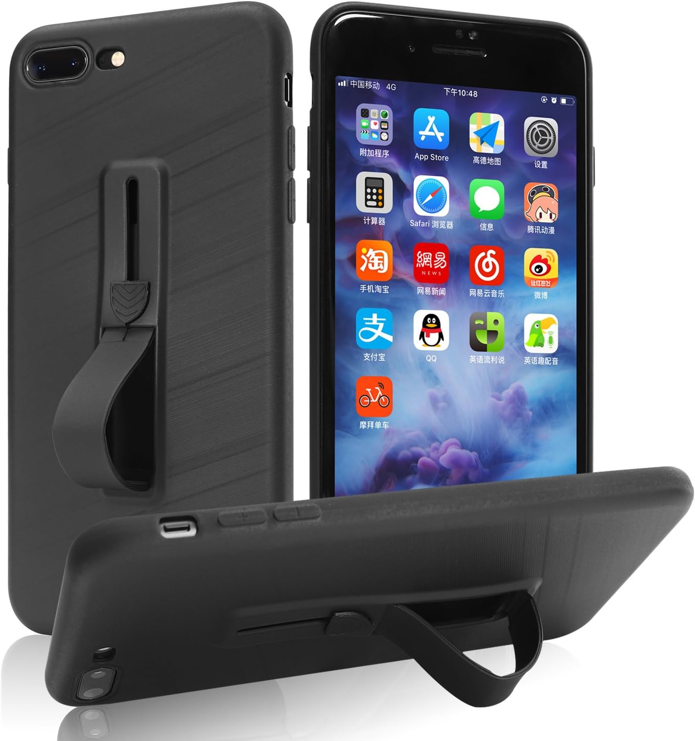 iphone 7 plus case iphone 8 plus case, suvapotac soft tpu anti-scratch protective case for iphone 7/8 plus (black)