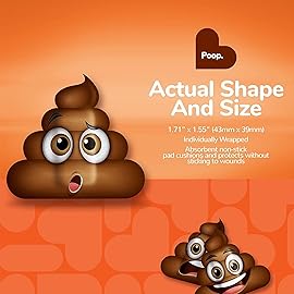 BioSwiss Bandages, Poop Shaped Self Adhesive Bandage Set, Latex Free, Sterile Wound Care, 50 Count