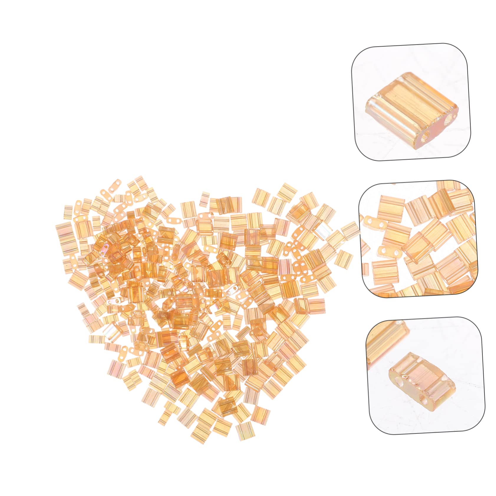 Uonlytech 2 Series Artesanías De Cuentas De Ladrillo Departamento Haciendo Cuentas Para Pulseras Rosario Para Hacer Joyas Collar Forma Espaciador Talón Vidrio 400 Piezas*2