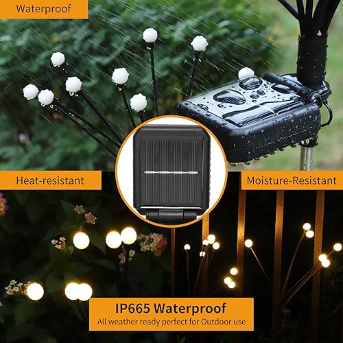 Miniatura 3 de DORARING Luces de jardín vibrantes, luces solares de jardín oscilantes, luces solares de luciérnaga oscilantes en explosión de estrellas
