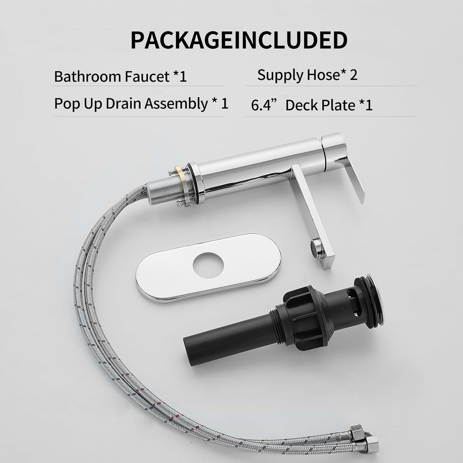 Chrome Bathroom Faucet Single Hole Single Handle Vanity Modern Sink RV Bathroom Faucet with Pop-up Drain for 1 - or 3 Hole Sink (Chrome)