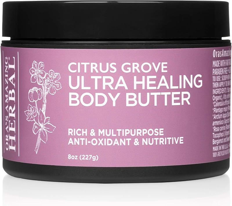 Manteiga Corporal Ora's Amazing Herbal com óleos essenciais de manjerona e bergamota, fragrância Citrus Grove, 240 g