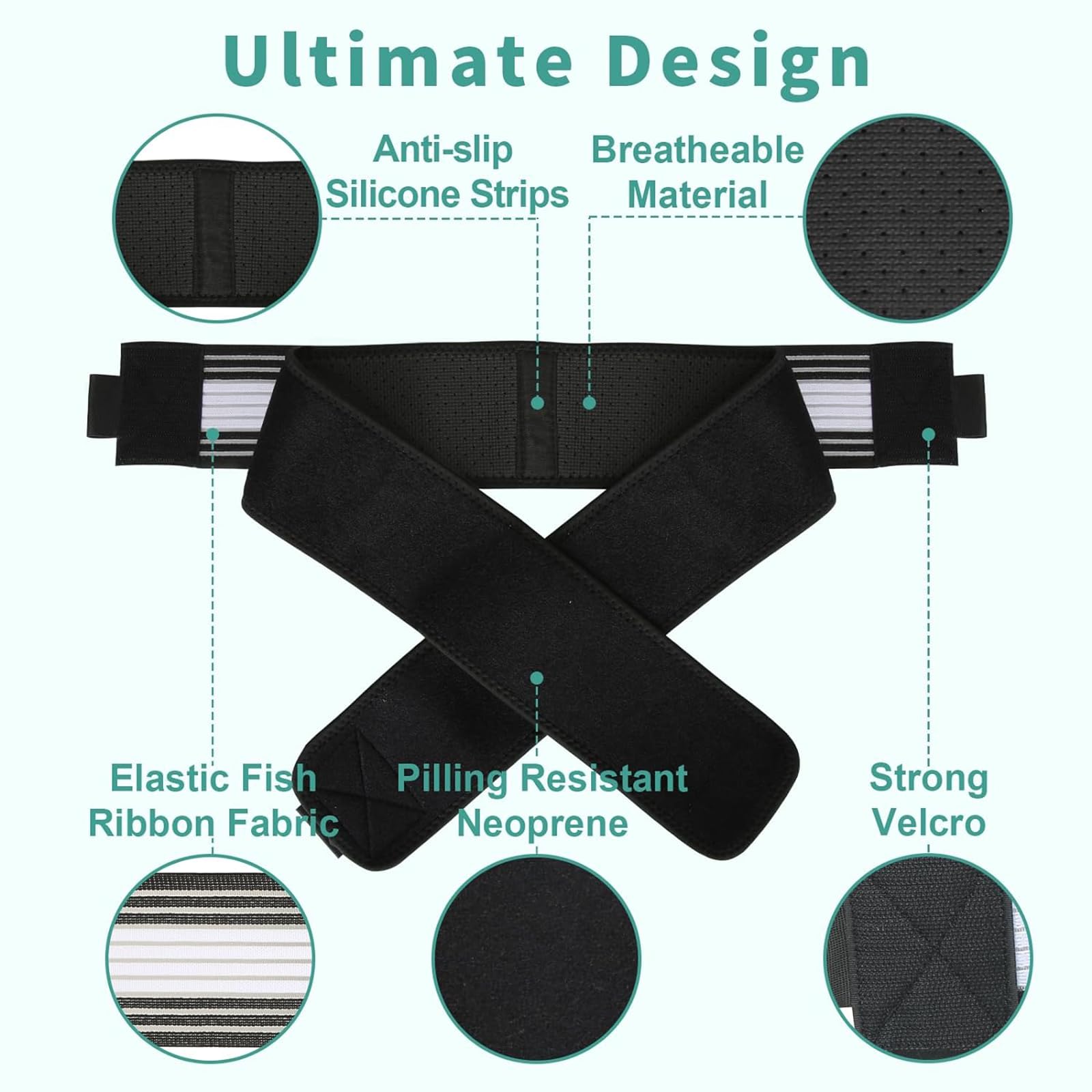 Dainely Belt 109 cm, zdrowy pasek, pasek po porodzie, antypoślizgowy, regulowany pasek wsparcia, oddychający pasek na dolną część pleców, dla kobiet i mężczyzn, Pelvic, Lumbar