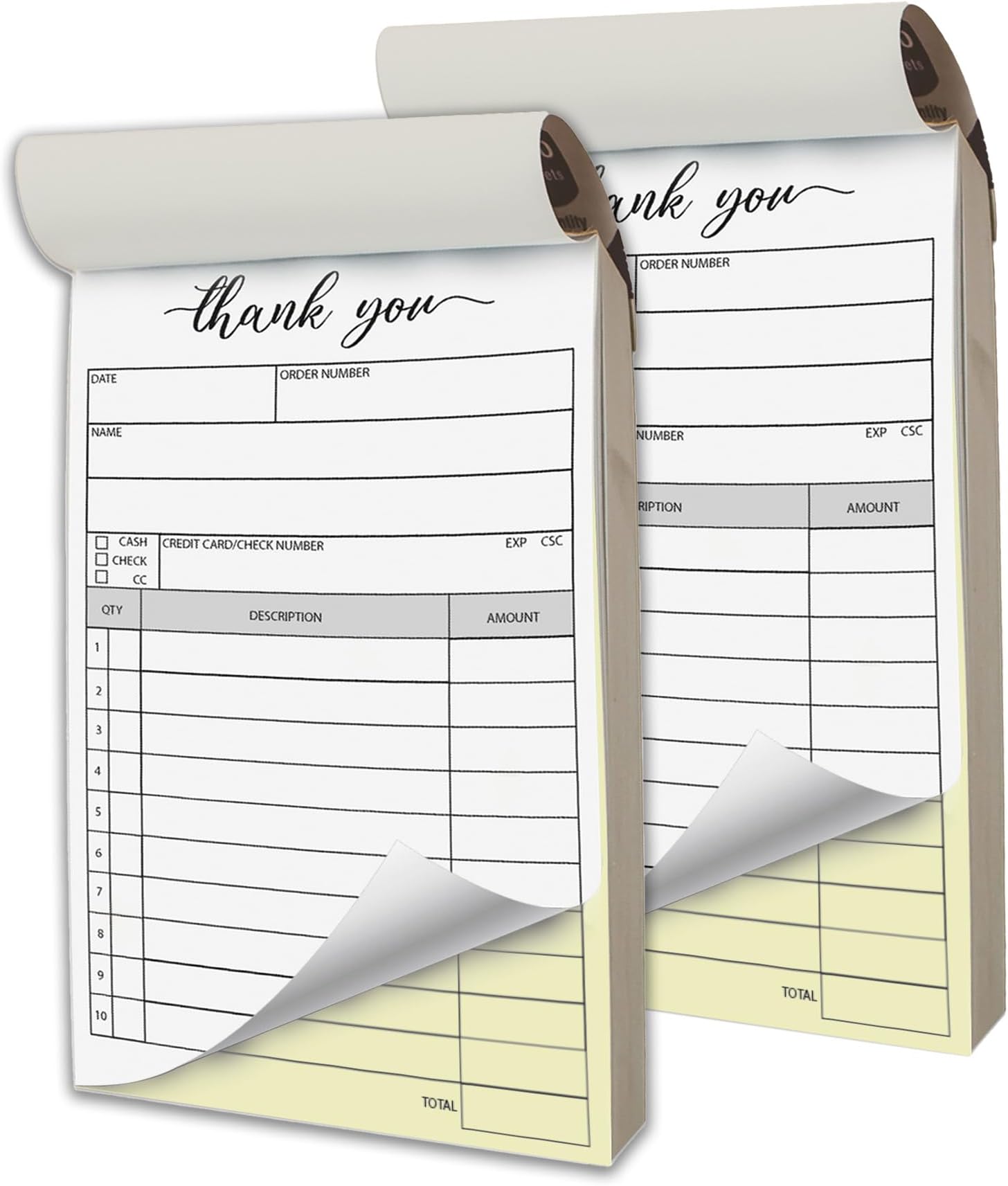 4 Packs Receipt Book,2.75x7.2 Inches 2 Part Carbonless,Receipt Book With Carbon Copies,Rent Receipt Book,50 Sets Per Book