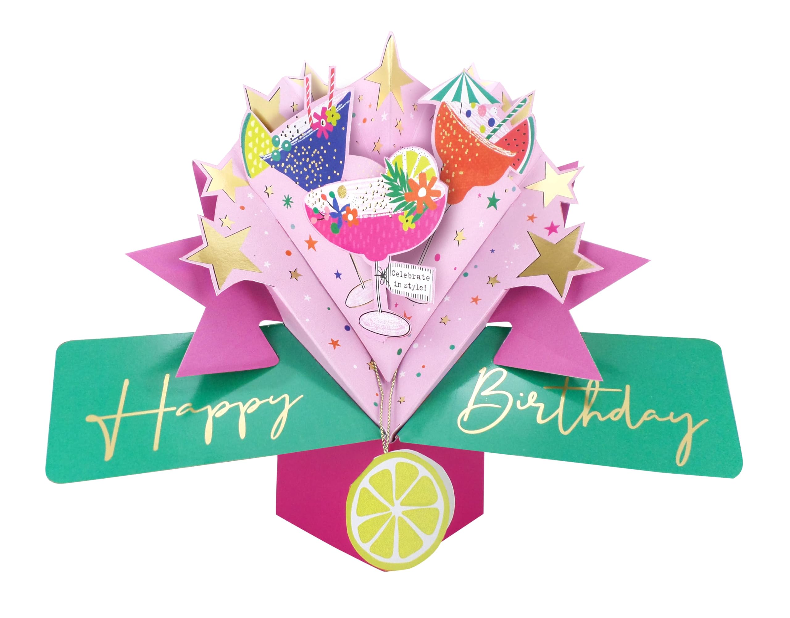 Happy Birthday Cocktails Pop UP Card 3D Greeting Card POP245