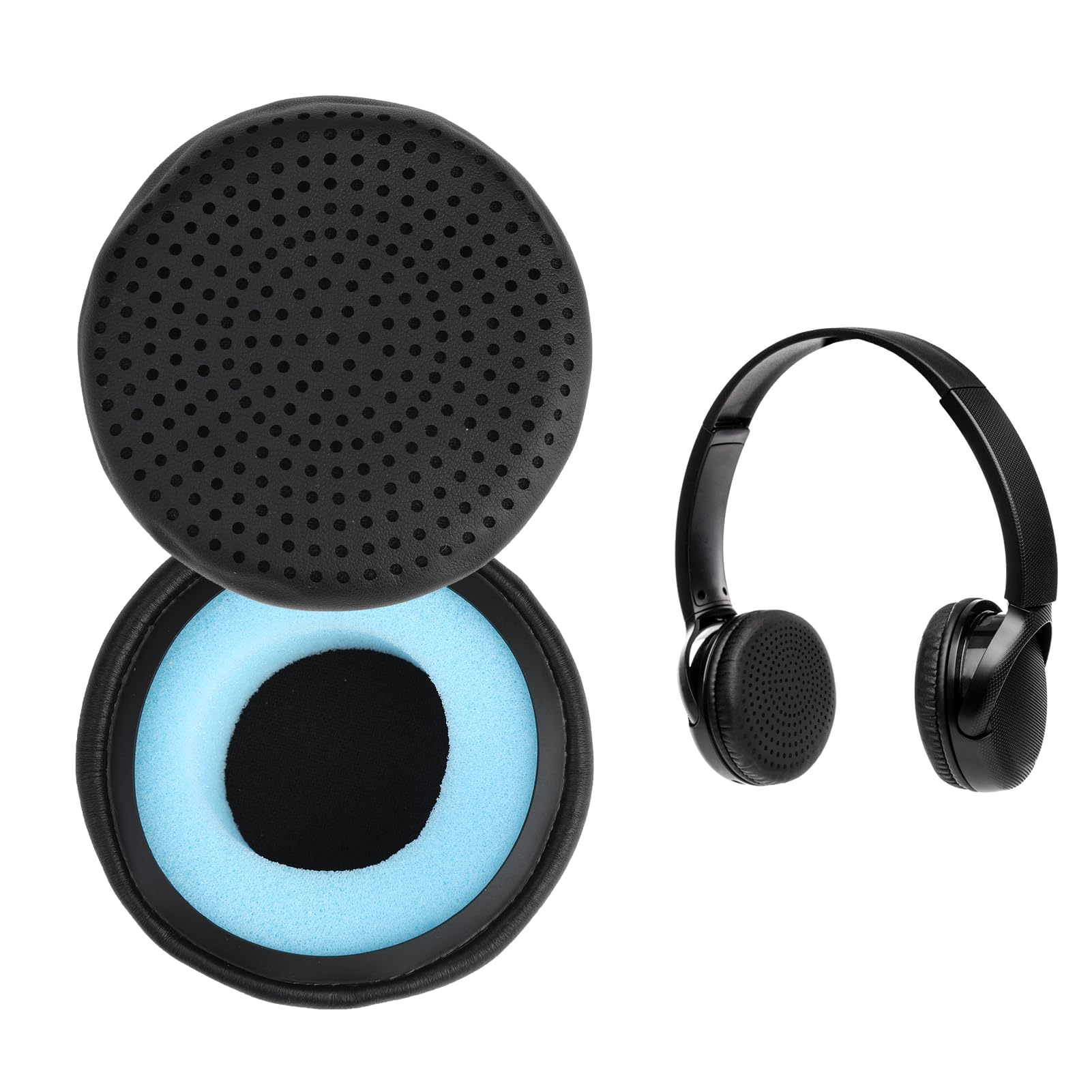 Earpads Replacement Soft Leather Cushions Ear Pads Bluetooth On-Ear Headphones Noise Isolation Foam Enhanced Sound Compatible with Skullcandy Grind Wired/Wireless Headset Breathable & Waterproof