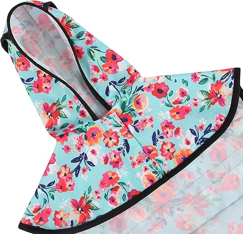 Miniatura 28 de HDE Dog Raincoat Jacket Reflective Adjustable Hooded Pet Poncho Rain Coat with Leash Hole for Small to X-Large Dogs Camo - S