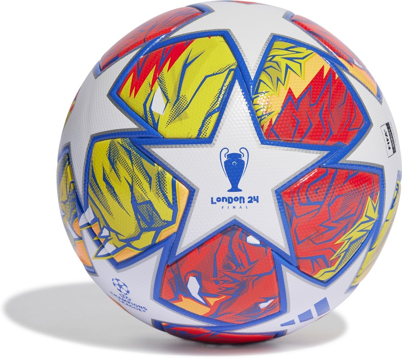 adidas UEFA Champions League FIFA Quality Ball IN9334, Unisex, Soccer Ball, White/Glow Blue/Flash Orange, 5