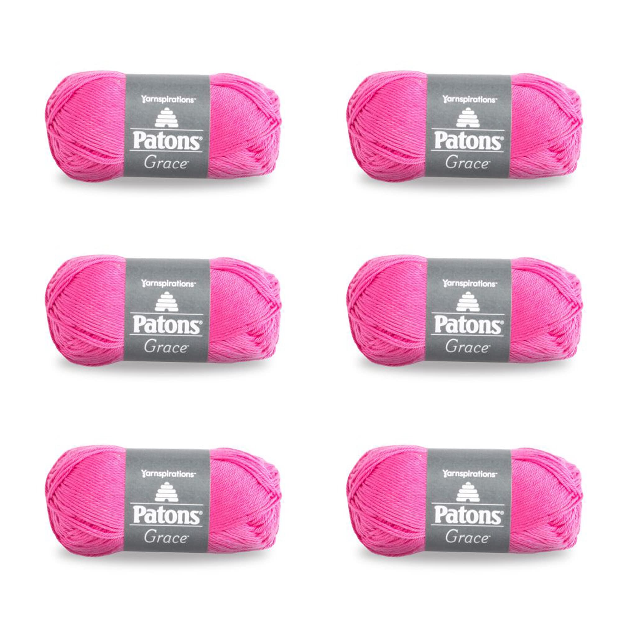 PATONS Grace Lotus Yarn - 6 Pack of 1.75oz/50g - Cotton - 3 DK - 136 Yards - Knitting/Crochet