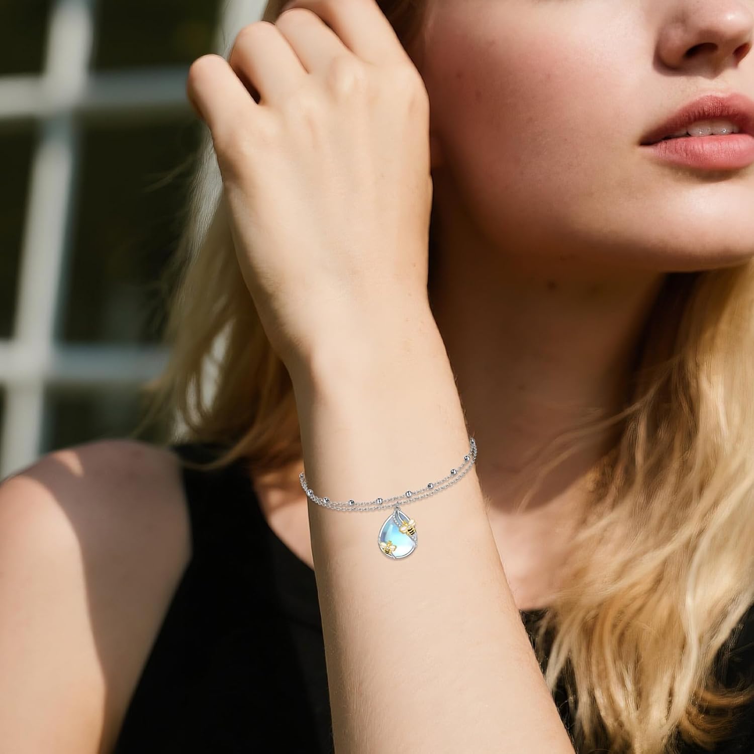 KQF Butterfly/Dragonfly/Bee/Infinity/Celtic Bracelet for Women Sterling Silver Butterfly/Dragonfly/Bee/Infinity/Celtic Adjustable Chain Jewelry Gifts for Women - Image 2