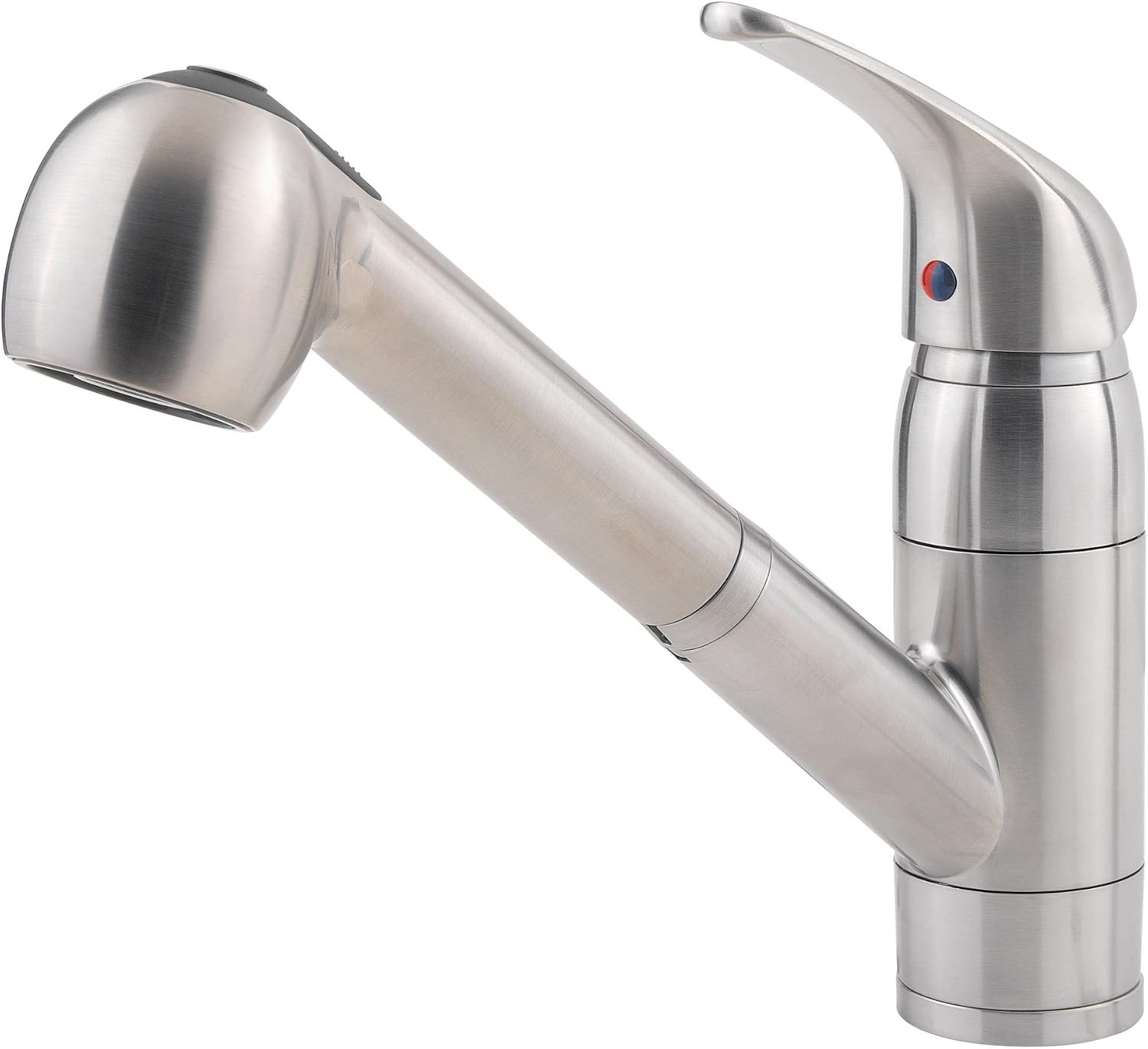 Pfister 133-10SS Pfirst Series Single Handle 1 or 3-Hole Pull-Out Kitchen Faucet, Stainless Steel