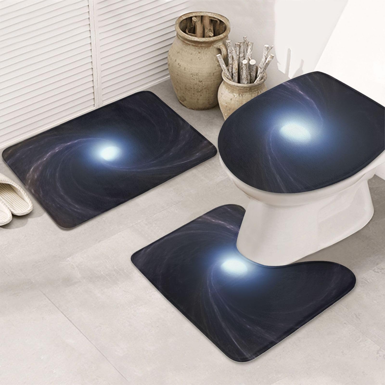 Tapis de salle de bain absorbants antidérapants SpaceVortex1 pour un sol sec