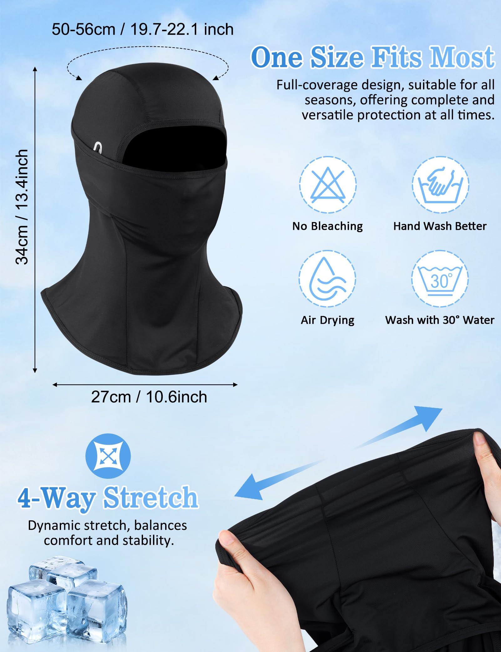 Becellen Passamontagna Moto, Nera Estivo Sottocasco Traspirante Elastico Cappello Passamontagna Ciclismo Unisex Antivento Balaclava per Uomo Donna Sport all'Aria Aperta